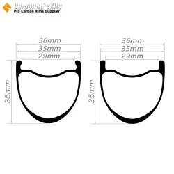 Gravel Carbon Wheels 700C - 35mm Rim Depth 29mm Inner Width Tubeless Carbon Rim